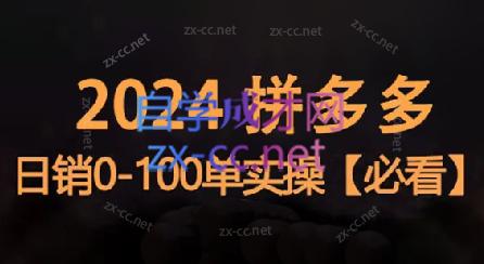 恒哥·2024拼多多日销0-100单实操-179创客网