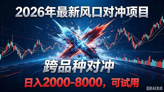 2026创业新风口！最新对冲！跨品种对冲！日收益2000-6000+-179创客网