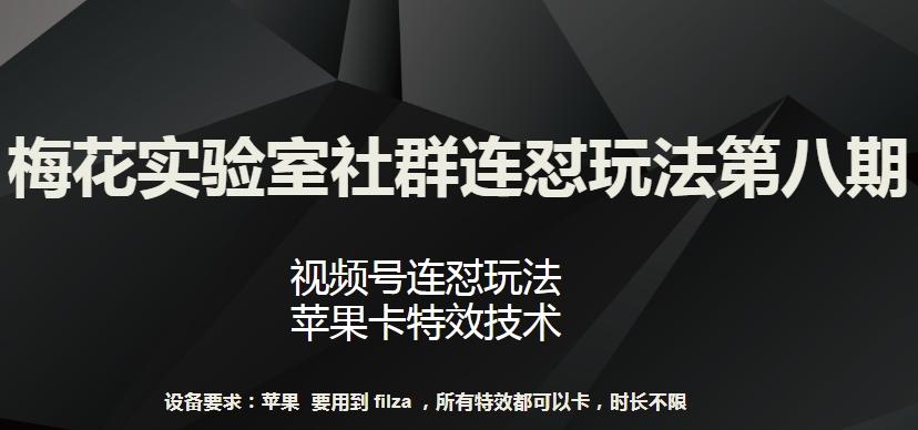 梅花实验室社群连怼玩法第八期，视频号连怼玩法 苹果卡特效技术【揭秘】-179创客网