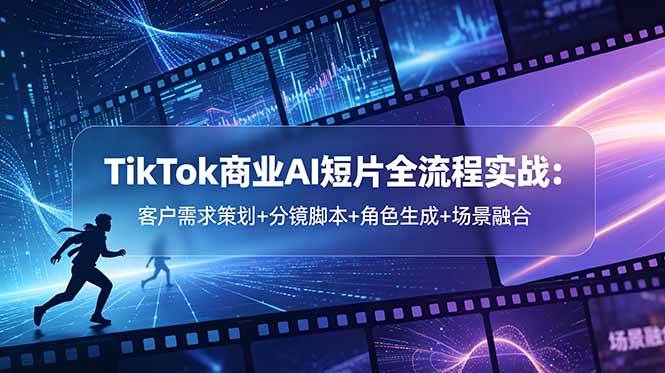 （18678期）TikTok商业AI短片全流程实战：客户需求策划+分镜脚本+角色生成+场景融合-179创客网