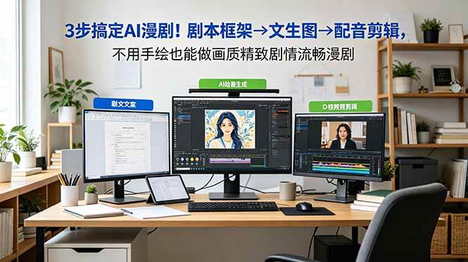 （18866期）3步搞定AI漫剧！剧本框架→文生图→配音剪辑，不用手绘也能做画质精致剧情流畅漫剧-179创客网