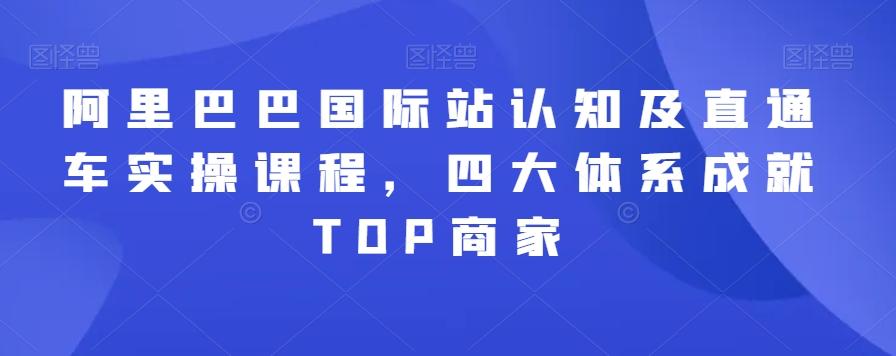 阿里巴巴国际站认知及直通车实操课程，四大体系成就TOP商家-179创客网