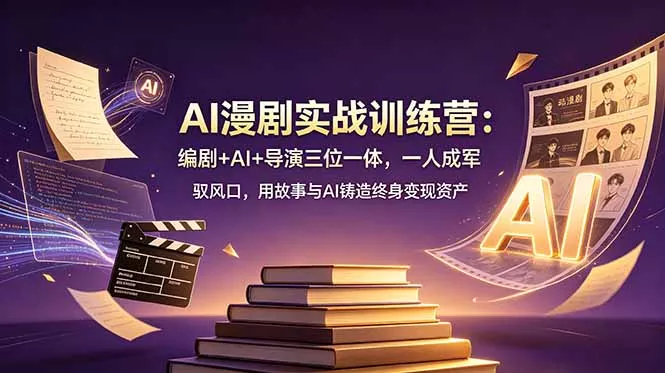 AI漫剧实战训练营：编剧+AI+导演三位一体，一人成军 驭风口，用故事与AI铸造终身变现资产-179创客网