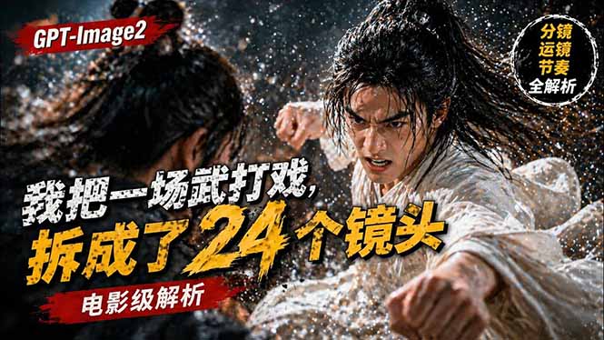 用GPT-Image2，把一段武打对决拆成24个连续镜头，从人物建立、动作衔接、运镜节奏，到情绪爆发-179创客网