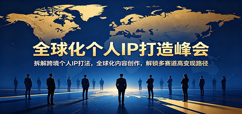 全球化个人IP打造峰会：拆解跨境个人IP打法，全球化内容创作，解锁多赛道高变现路径-179创客网