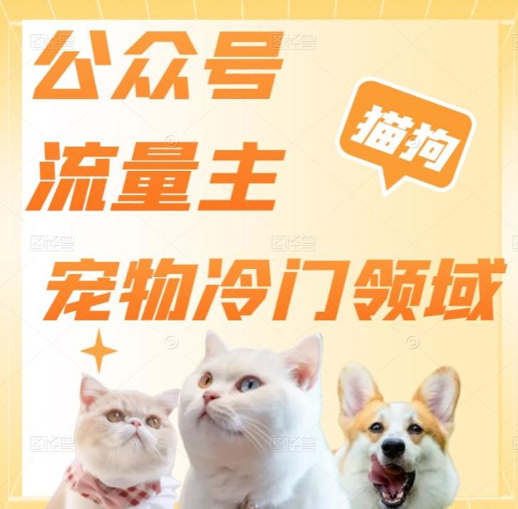 公众号流量主，萌宠冷门领域，单日收益2000+，简单暴力掘金，矩阵操作，无限放大收益！-179创客网