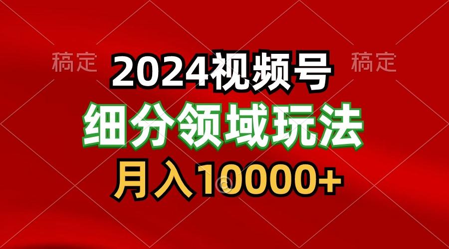 2024视频号分成计划细分领域玩法，每天5分钟，月入1W+-179创客网