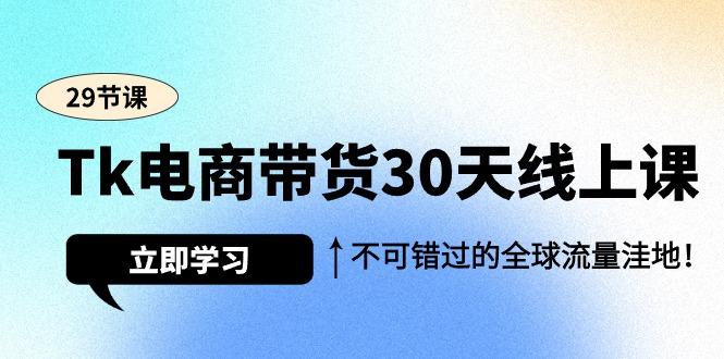 (9463期)Tk电商带货30天线上课，不可错过的全球流量洼地(29节课)-179创客网