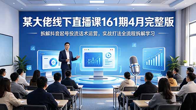 某大佬线下直播课161期4月完整版，拆解抖音起号投流话术运营，实战打法全流程拆解学习-179创客网