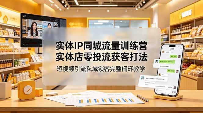（18999期）实体IP同城流量训练营：实体店零投流获客打法，短视频引流私域锁客完整闭环教学-179创客网