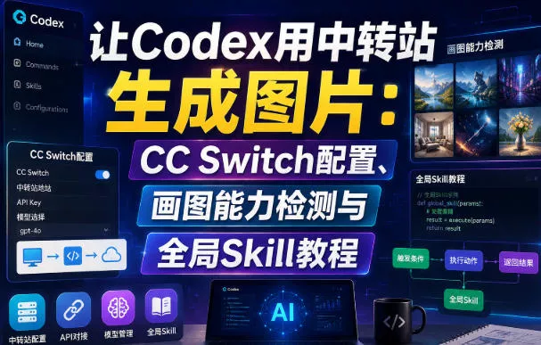 让Codex用中转站生成图片：CC Switch配置、画图能力检测与全局Skill教程-179创客网