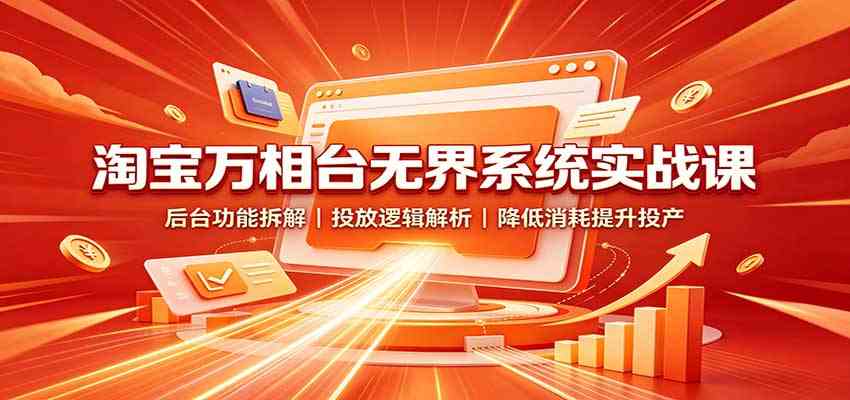淘宝万相台无界系统实战课：后台功能拆解，投放逻辑解析，降低消耗提升投产-179创客网