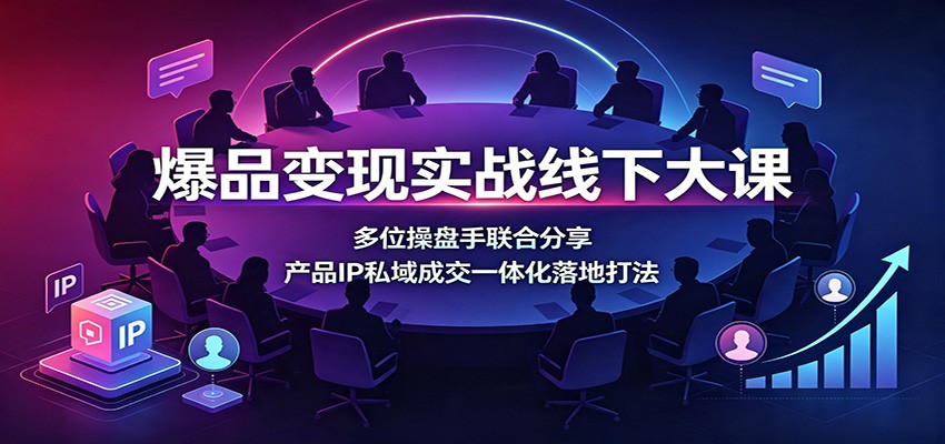 爆品变现实战线下大课：多位操盘手联合分享，产品IP私域成交一体化落地打法-179创客网