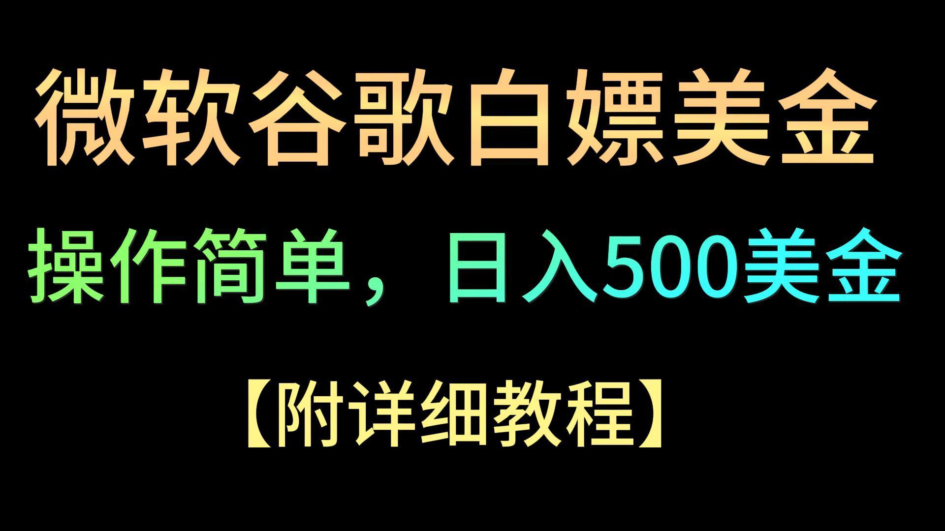 微软谷歌项目3.0，轻松日赚500+美金，操作简单，小白也可轻松入手！-179创客网