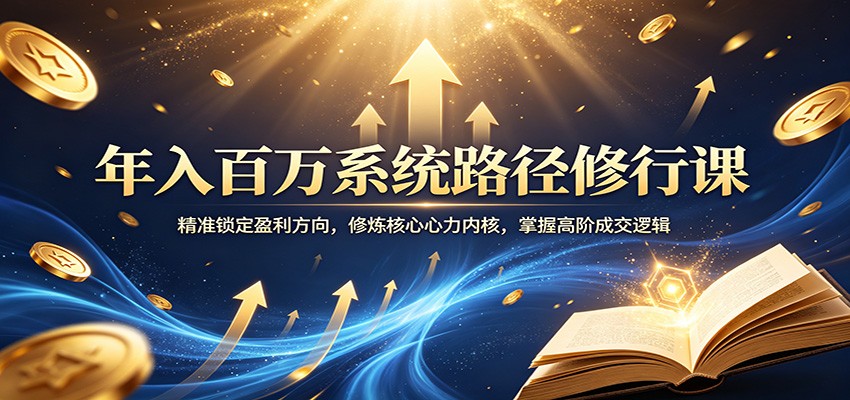 年入百万系统路径修行课：精准锁定盈利方向，修炼核心心力内核，掌握高阶成交逻辑-179创客网