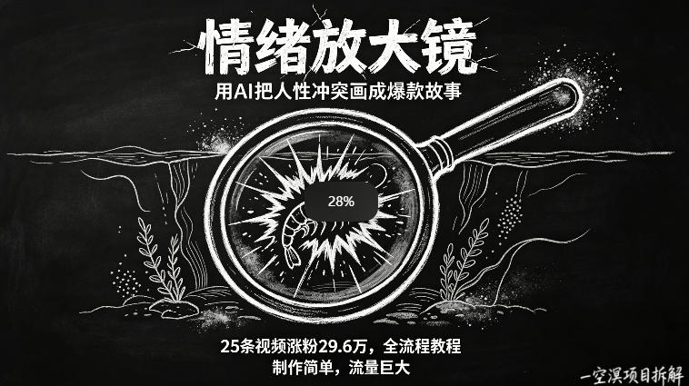 AI制作“情绪放大镜“视频，25条视频涨粉29.6W粉，流量巨大，制作简单，全流程教程-179创客网