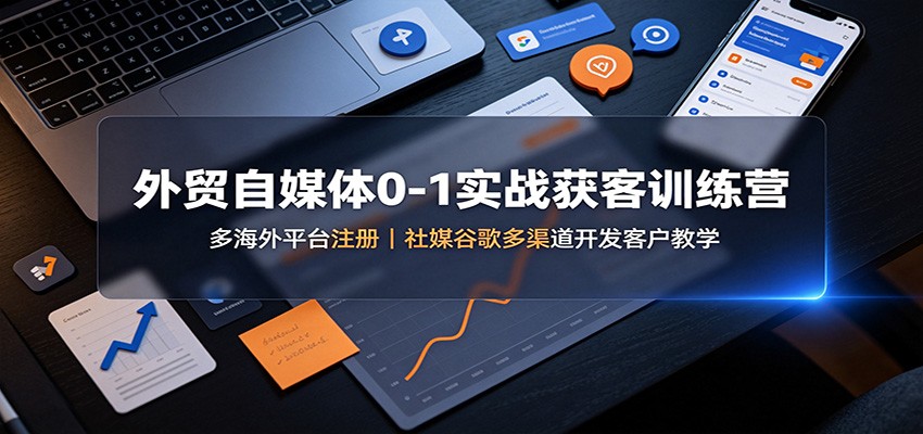 外贸自媒体0-1实战获客训练营：多海外平台注册，社媒谷歌多渠道开发客户教学-179创客网