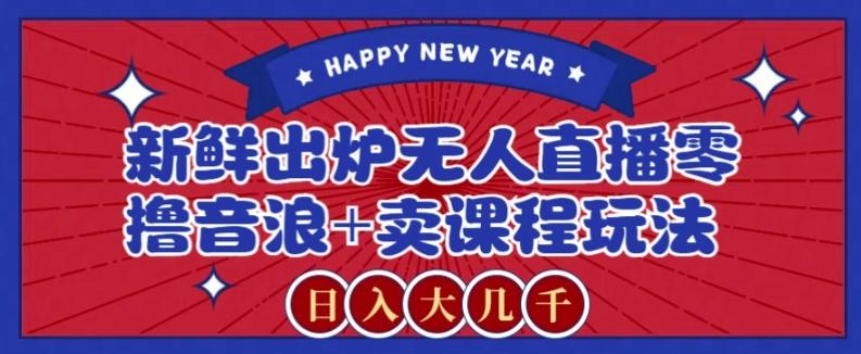 2024最新无人直播零撸音浪+卖课程玩法，日入大几千不是梦【揭秘】-179创客网