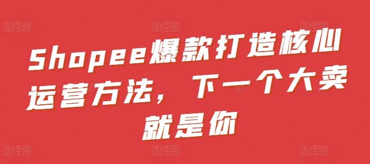Shopee爆款打造核心运营方法，下一个大卖就是你-179创客网