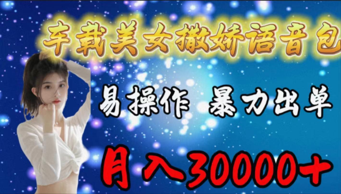 (9710期)车载女生撒娇语音包，易操作，暴力出单，月入30000+-179创客网