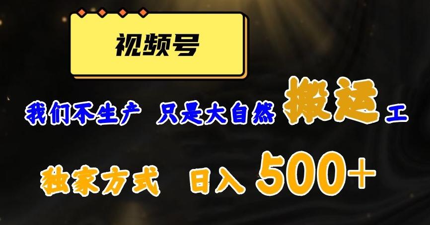 视频号轻松搬运日赚500+，一个1分钟1条原创视频【揭秘】-179创客网