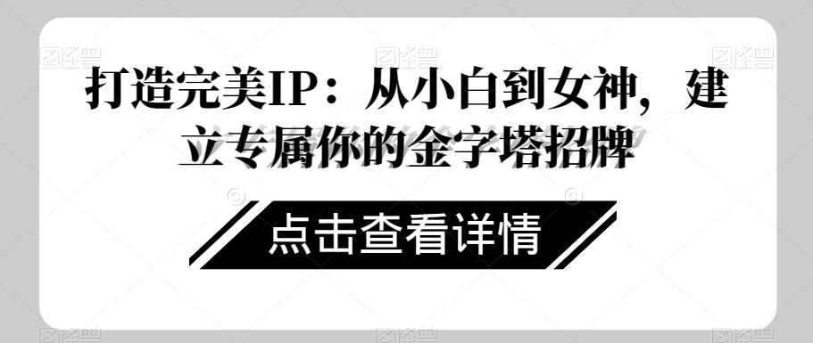 打造完美IP：从小白到女神，建立专属你的金字塔招牌-179创客网