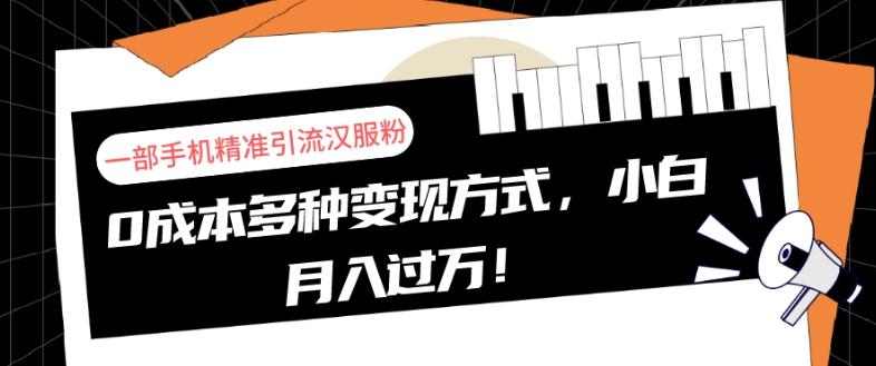 一部手机精准引流汉服粉，0成本多种变现方式，小白月入过万！-179创客网