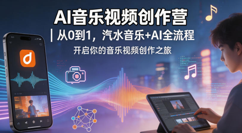 AI音乐视频创作营｜从0到1，汽水音乐+AI全流程，开启你的音乐视频创作之旅-179创客网