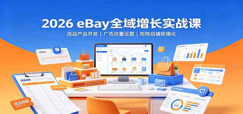2026 eBay全域增长实战课：选品产品开发，广告流量运营，矩阵店铺规模化-179创客网
