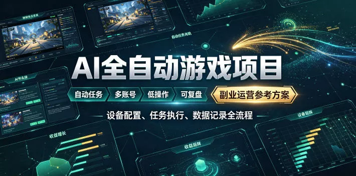 AI全自动游戏躺賺副业：日入几百，稳定运行三年的项目！【揭秘】-179创客网