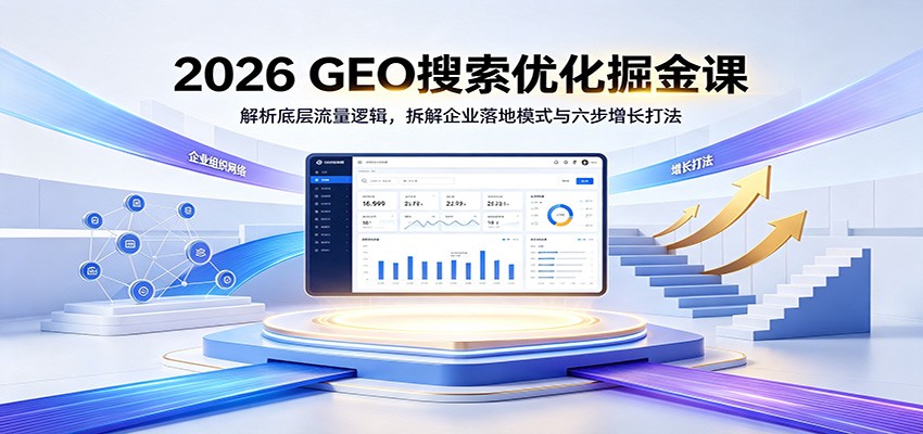 2026 GEO搜索优化掘金课：解析底层流量逻辑，拆解企业落地模式与六步增长打法-179创客网