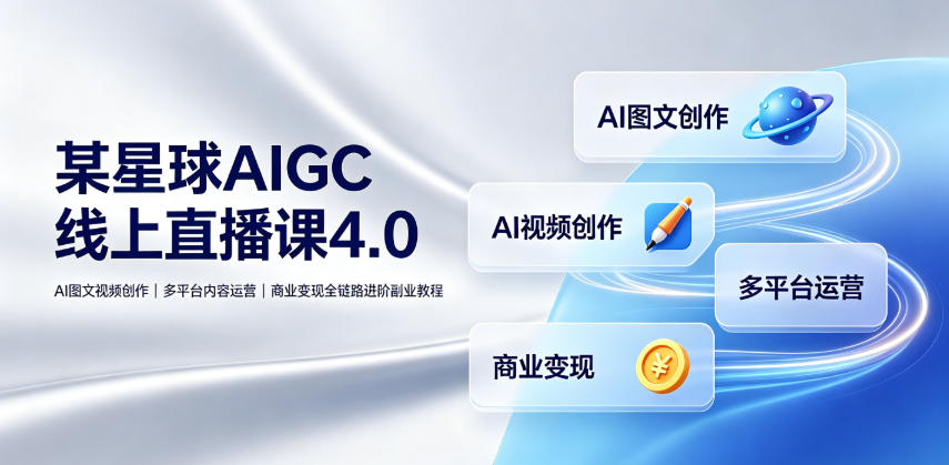 某星球AIGC线上直播课4.0｜AI图文视频创作、多平台内容运营、商业变现全链路进阶副业教程-179创客网