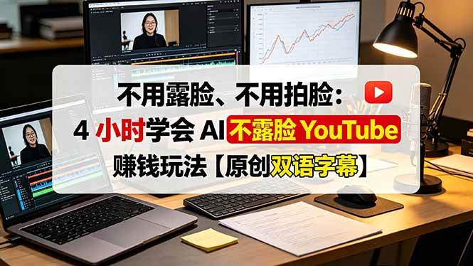（19161期）不用露脸、不用拍脸：4 小时学会 AI 不露脸 YouTube 赚钱玩法【原创双语字幕】-179创客网