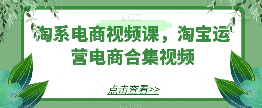 淘系电商视频课，淘宝运营电商合集视频-179创客网
