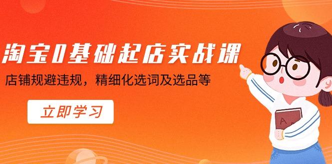 淘宝0基础起店实操课，店铺规避违规，精细化选词及选品等-179创客网