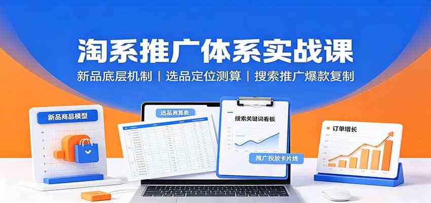 淘系推广体系实战课：新品底层机制，选品定位测算，搜索推广爆款复制-179创客网