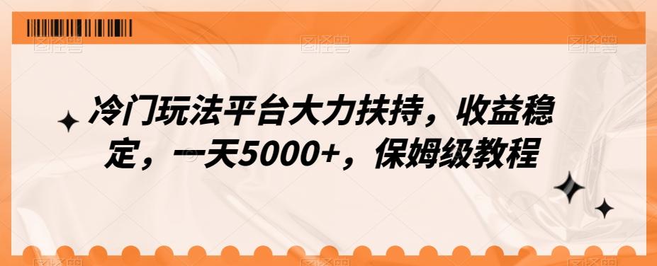 冷门玩法平台大力扶持，收益稳定，一天5000+，保姆级教程（附抖音7天起号法）-179创客网