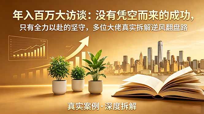 （18891期）年入百万大访谈-更新：没有凭空而来的成功，只有全力以赴的坚守，多位大佬真实拆解逆风翻盘路-179创客网