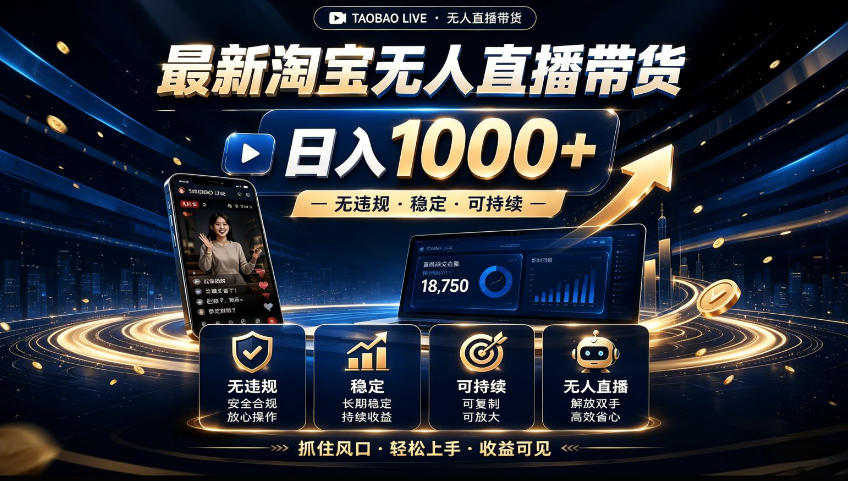 2026淘宝无人直播15.0，独家新技术，不用露脸、不用熬夜，自动直播自动出单，25小时卖17W【揭秘】-179创客网
