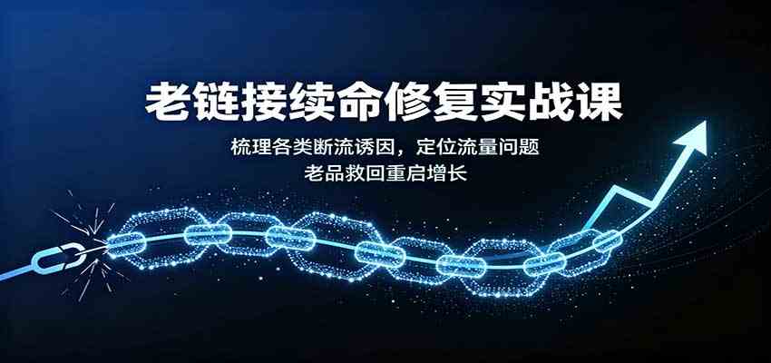 老链接续命修复实战课：梳理各类断流诱因，定位流量问题，老品救回重启增长-179创客网