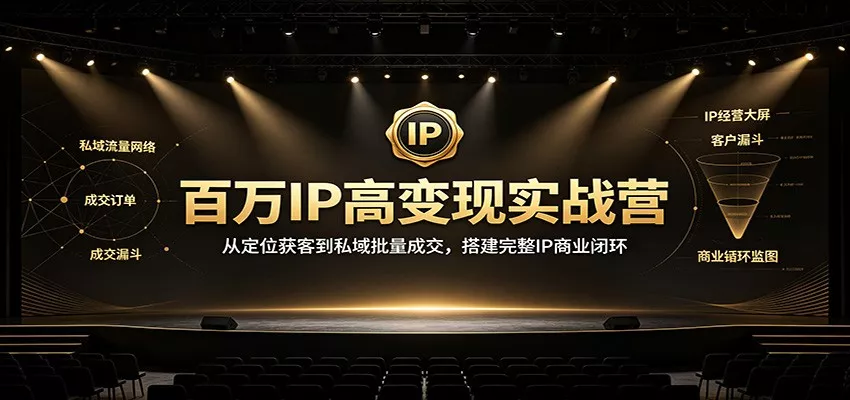 百万IP高变现实战营：从定位获客到私域批量成交，搭建完整IP商业闭环-179创客网