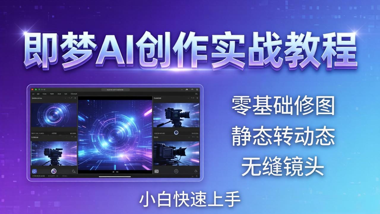 即梦AI创作实战教程，从零基础修图到AI导演，实战教学静态转动态+无缝镜头，小白快速上手-179创客网