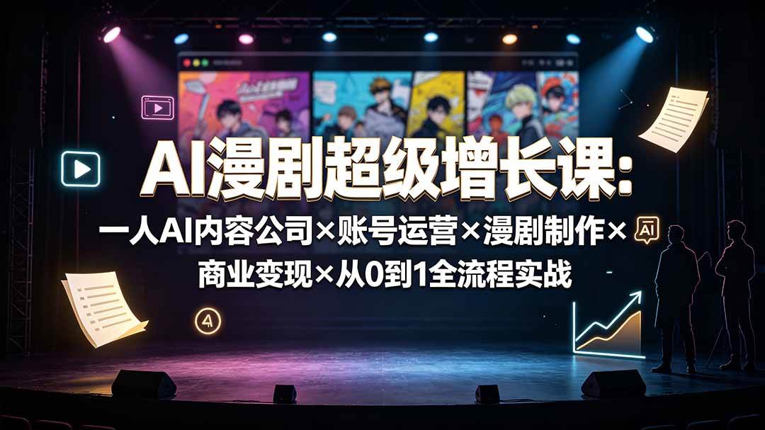 （19553期）AI漫剧超级增长课：一人AI内容公司×账号运营×漫剧制作×商业变现×从0到1全流程实战-179创客网