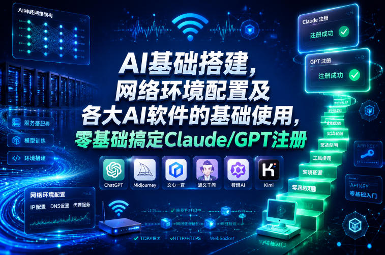 AI基础搭建，网络环境配置及各大AI软件的基础使用，零基础搞定Claude/GPT注册-179创客网