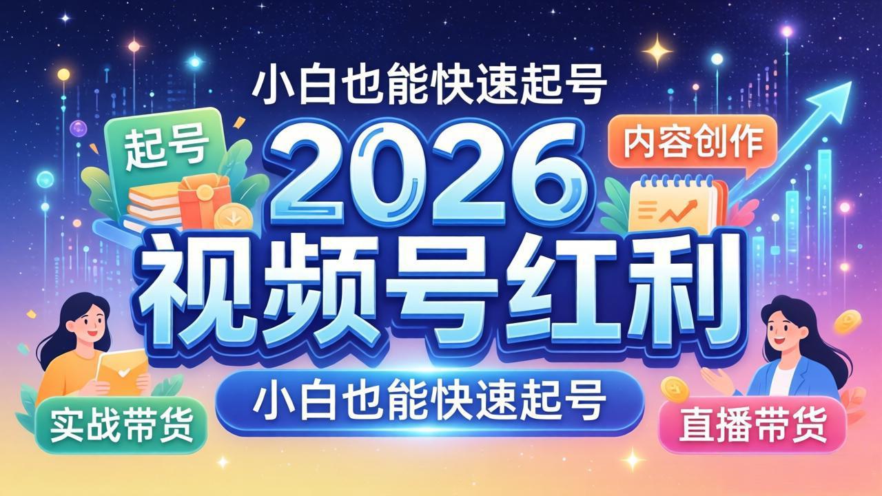 2026视频号红利实战营，大佬亲授起号、内容、直播、IP、投流、私域、矩阵全套落地打法-179创客网