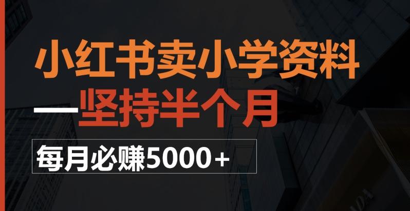 小红书卖小学资料，一坚持半个月，每月必赚5000+-179创客网