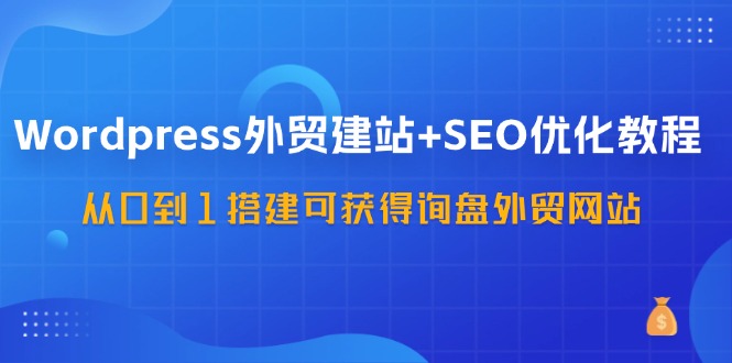 WordPress外贸建站+SEO优化教程，从0到1搭建可获得询盘外贸网站(57节课)-179创客网