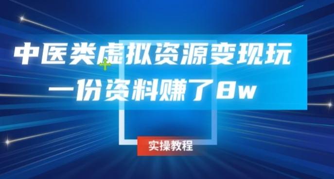 中医类虚拟资源变现玩法，一份资料赚了8w-179创客网