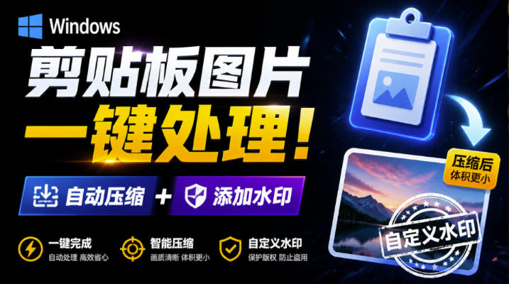 Windows剪贴板复制图片后，体积会暴涨数百倍？剪贴板图片一键自动压缩及添加水印工具-179创客网