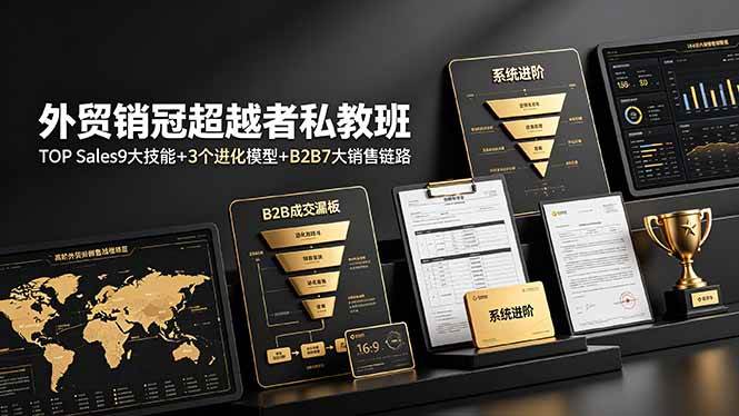 （19156期）外贸销冠超越者私教班：TOP Sales9大技能+3个进化模型+B2B7大销售链路，系统进阶-179创客网